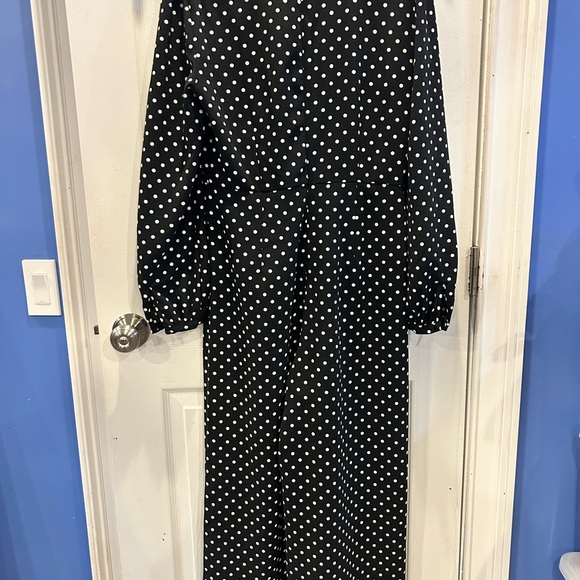 Zara Black and White Polka Dot Long Sleeve Dress S NWT 🖤 - Picture 4 of 8